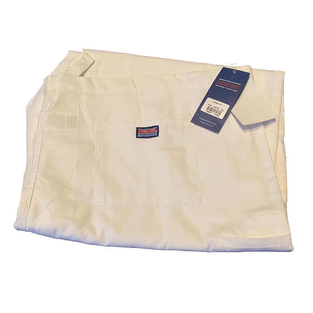 Cherokee Workwear 2XL Unisex‎ White Drawstring Cargo Scrub Pants 4100 NEW